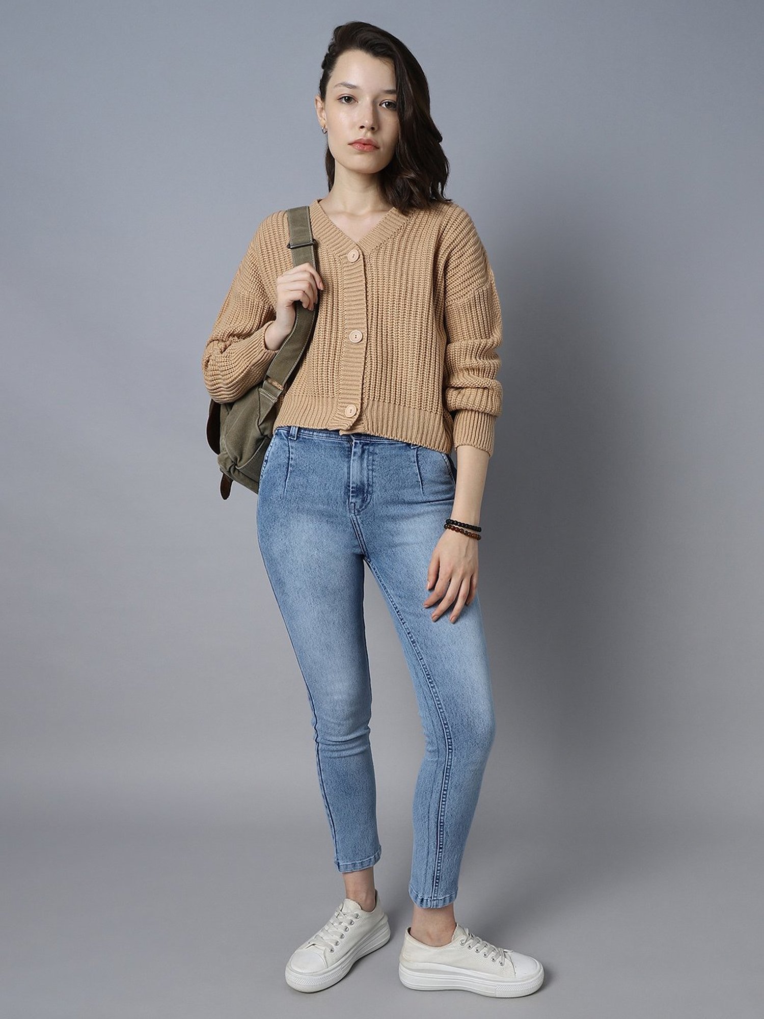 High Star Beige Regular Fit Sweater