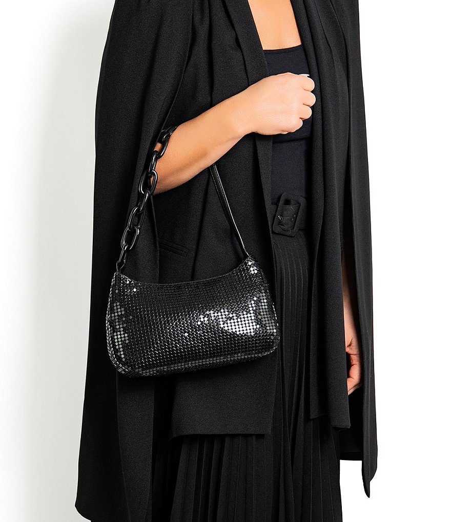 House of Want Newbie Mesh Baguette Vegan Leather Shoulder Bag