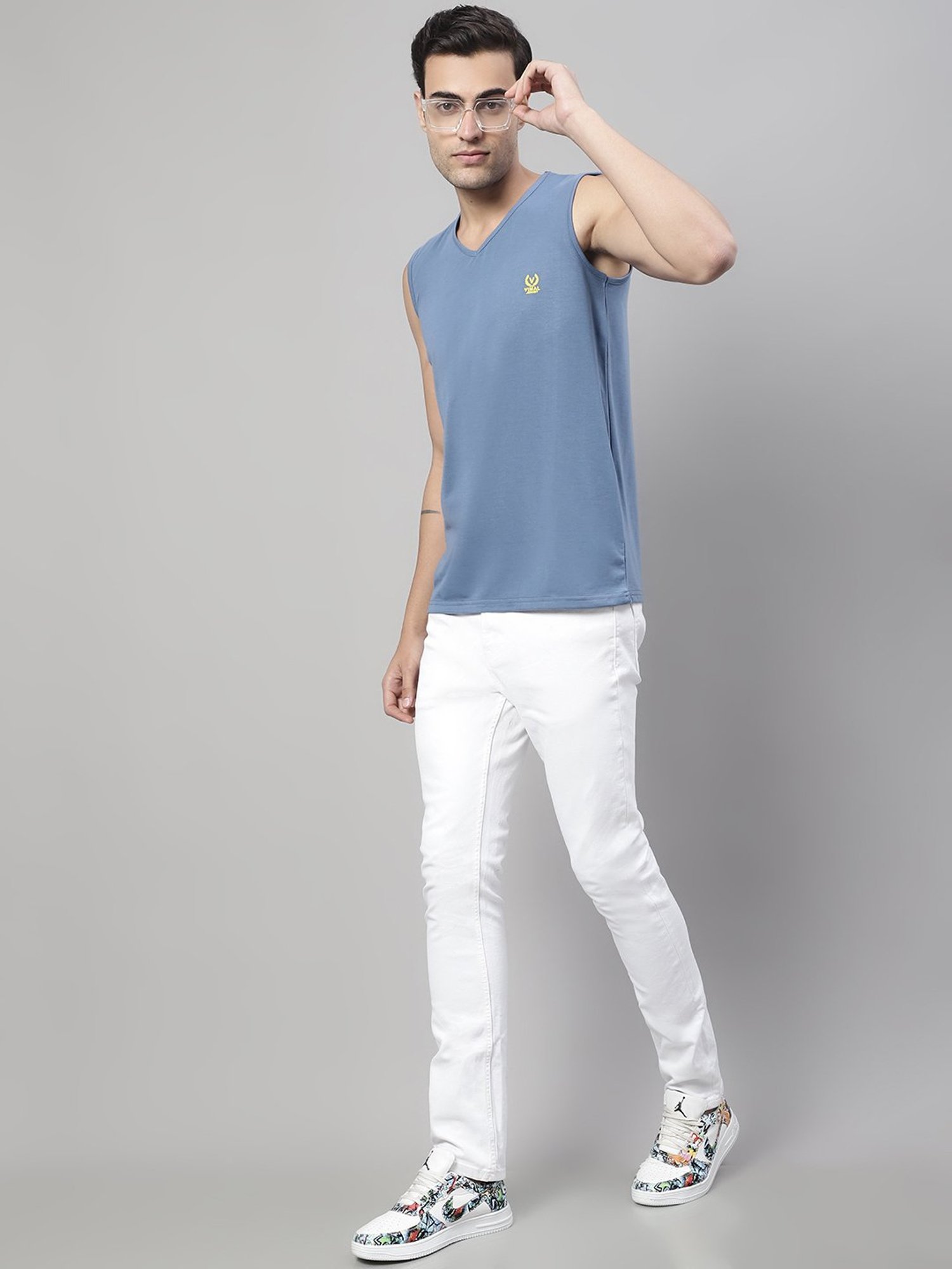 Vimal Jonney Multicolor Regular Fit Sleeveless Lounge T-Shirt - Pack of 3