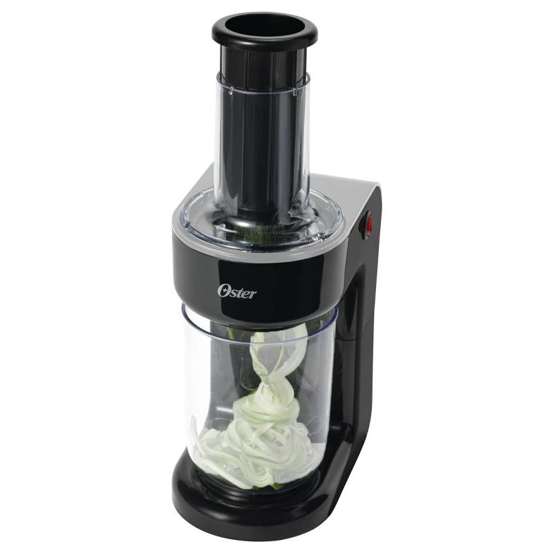 Oster FPSTES1050 Easy to Use Electric Home Spiralizer Food Processor with 2 Blades for Spaghetti and Fettuccine Shaped Noodles