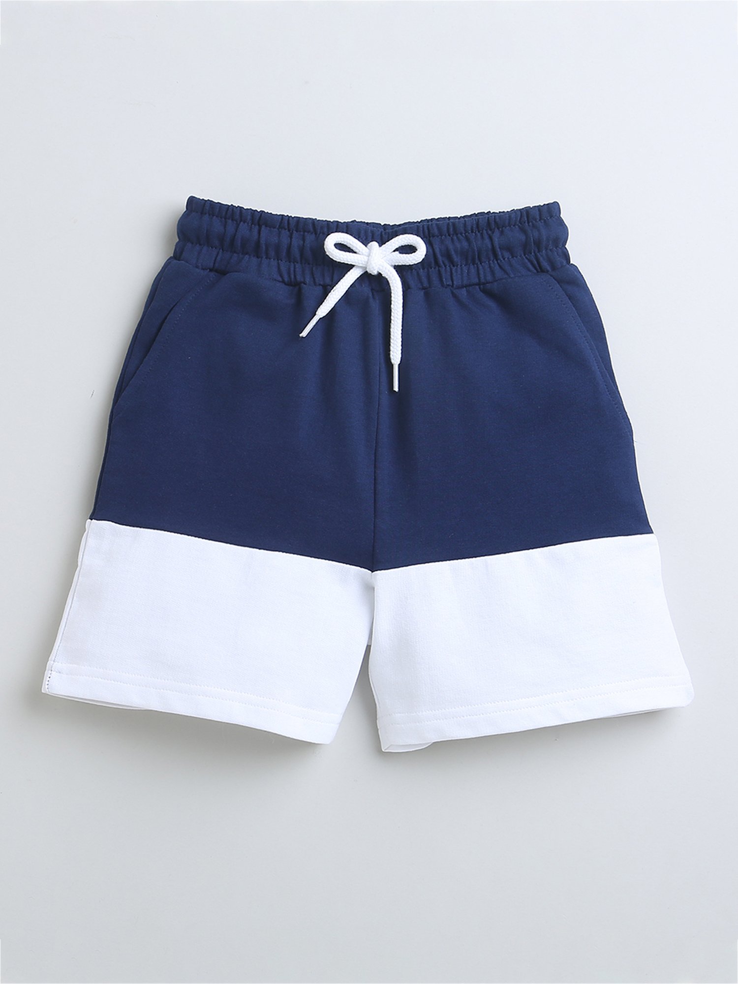 Bumzee Kids Navy & White Color Block Shorts