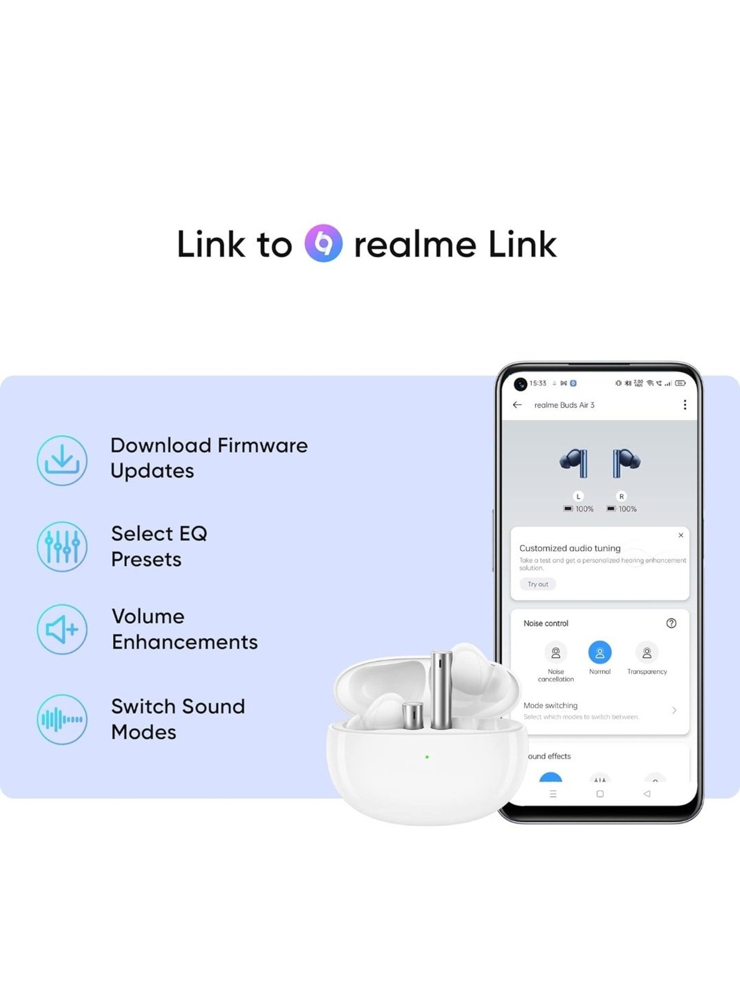 Realme Buds Air 5 in-Ear BT Earbuds with 50dB ANC & Upto 38H Battery (Arctic White, True Wireless)