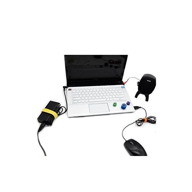 Reusable Fastening Cable Ties 20 Pcs 4 Inch Microfiber Cloth Hook and Loop Cord Management Wire Organizer Straps Assorted Colors