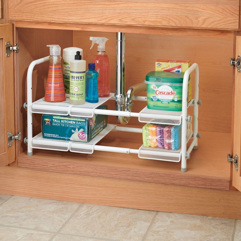 InterDesign Under Sink Organizer with Adjustable Shelf Silver
