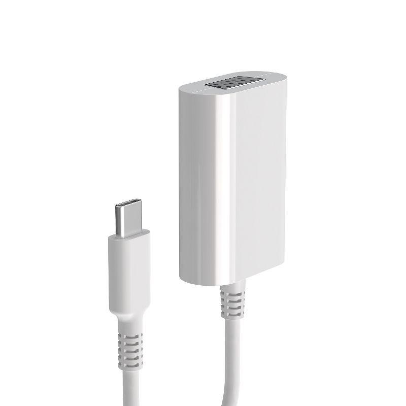 NXT Technologies 0.5' USB C/VGA Adapter, White NX52347