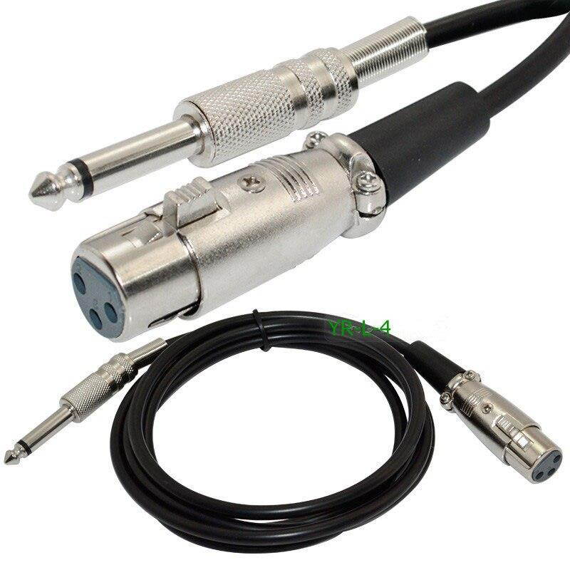 Female  XLR to  1/4inch (TS or Mono Phono) Male Cable 6FT