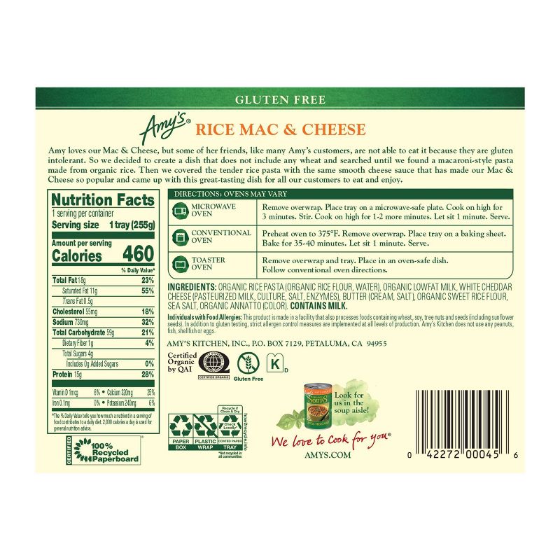 Amy's Frozen Rice Mac & Cheese - 9oz