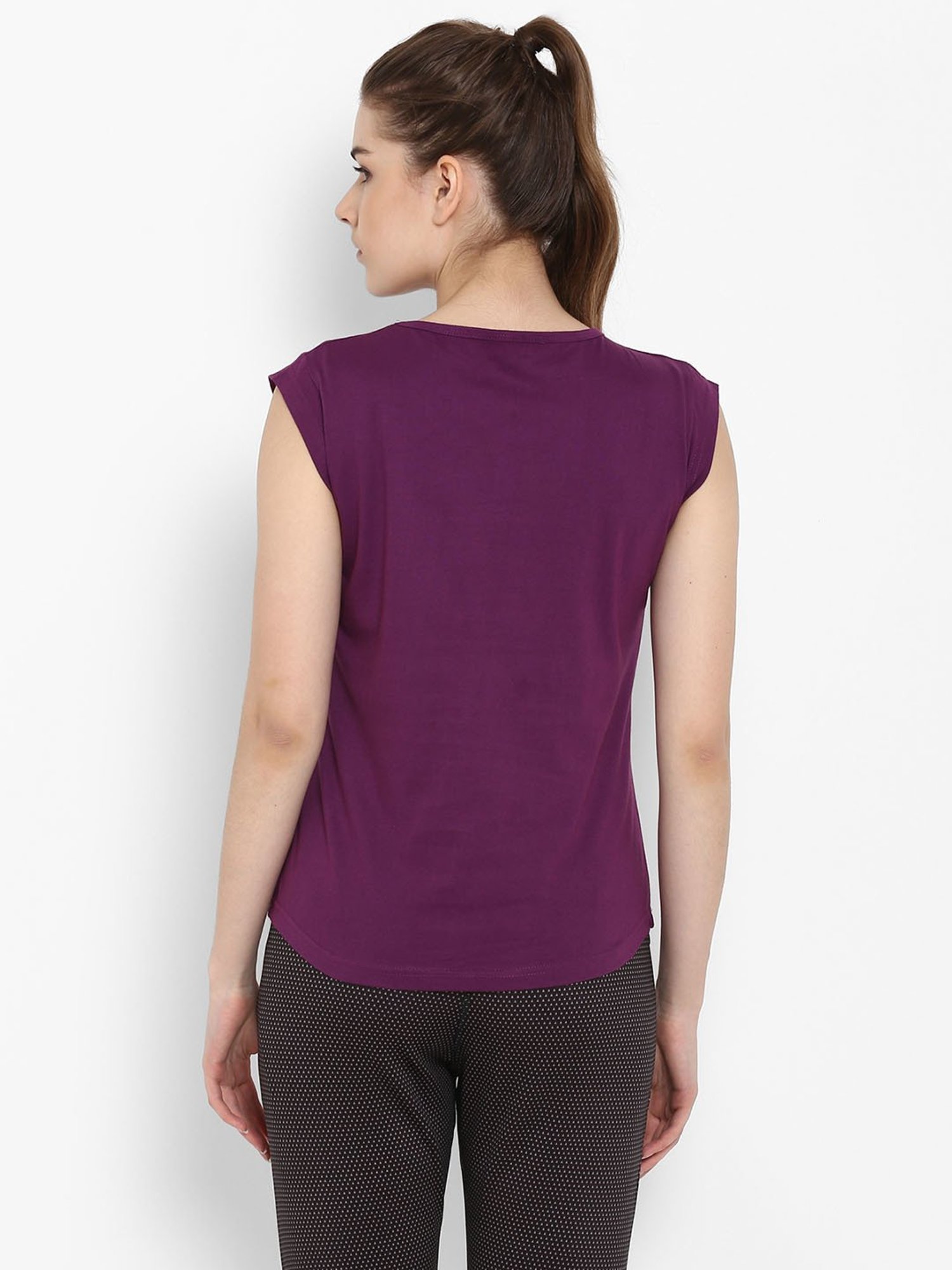 Appulse Purple Cotton Slim Fit T-Shirt