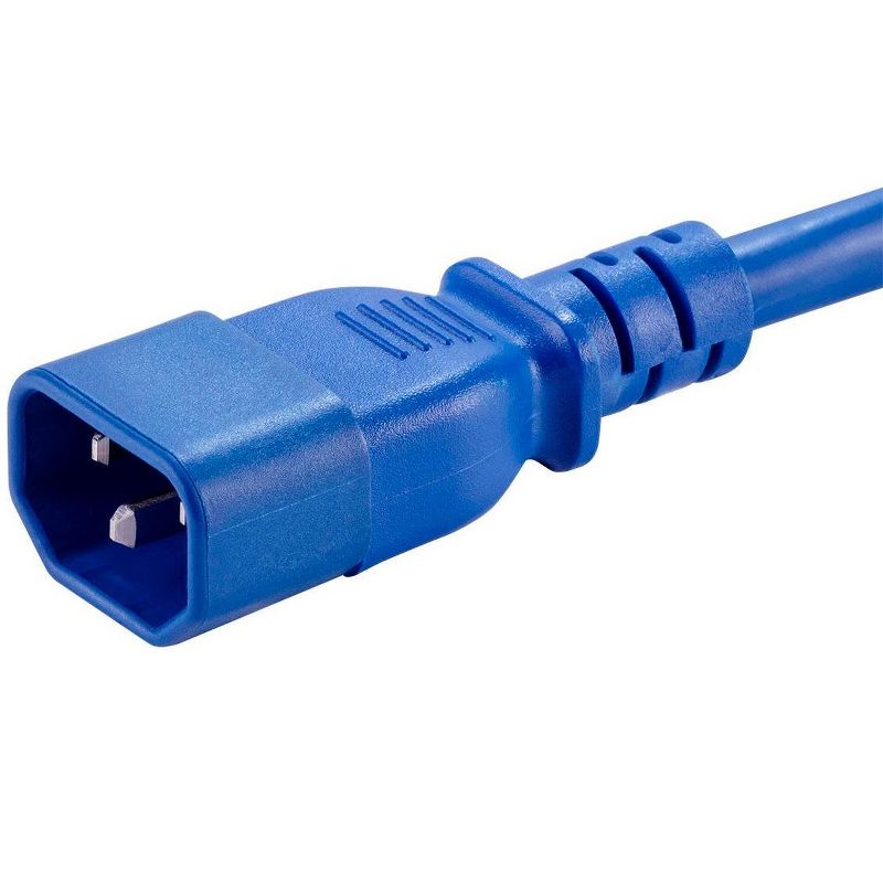Monoprice Extension Cord - 8 Feet - Blue | IEC 60320 C14 to IEC 60320 C13, 14AWG, 15A, SJT, 100-250V, For Powering Computers, Monitors, Peripherals