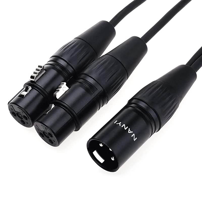 XLR Splitter Cable  Microphone Cable XLR to XLR Patch Cables 3Pin XLR Male to Dual XLR Female Y Cable Adaptor mic Cable DMX Cable Patch Cords with OxygenFree Copper 16Feet