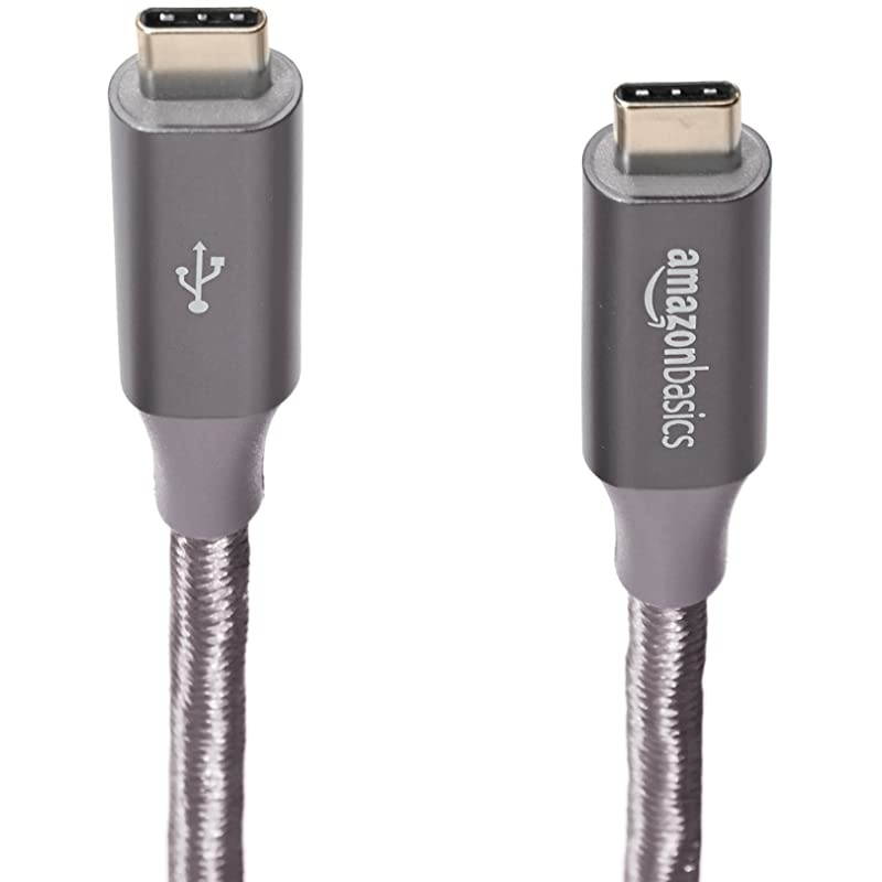 Double Braided Nylon USBC to USBC 31 Gen 1 Cable with Power Delivery 5 Gbps | 3 feet Dark Grey