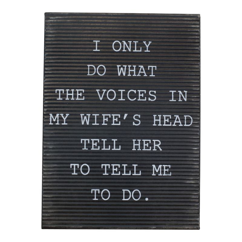 Metal "Voices" Wall Sign Panels Black 13.7" x 10" - VIP Home & Garden