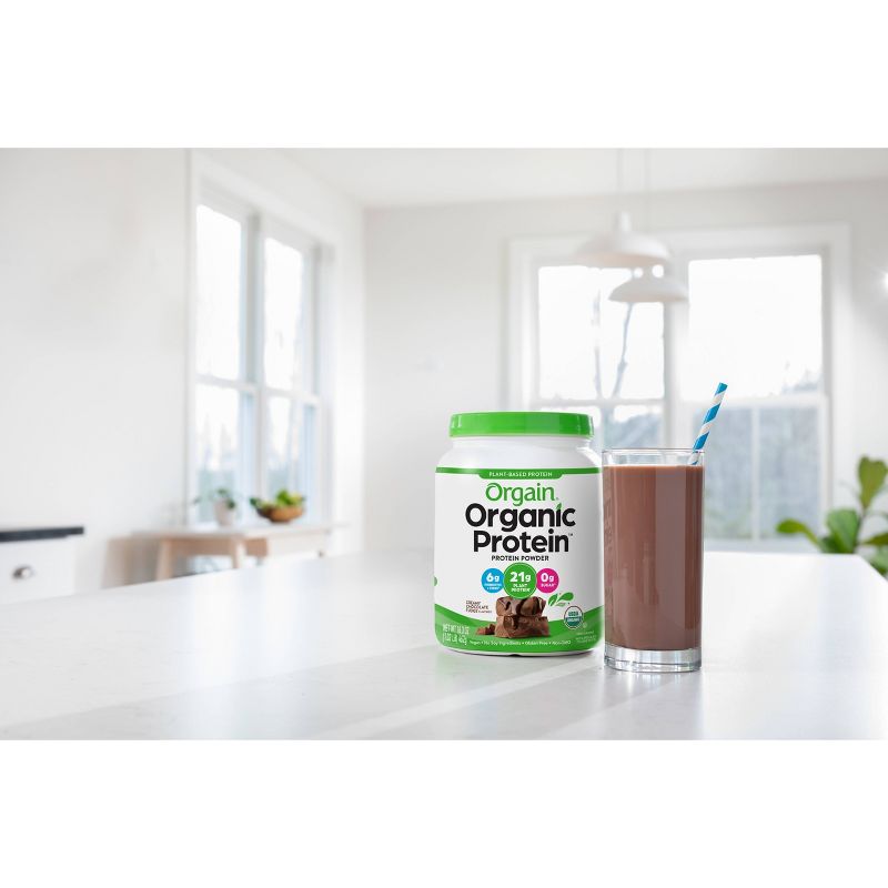 Orgain Organic Vegan Plant Based Protein Powder - Creamy Chocolate Fudge - 16.32oz