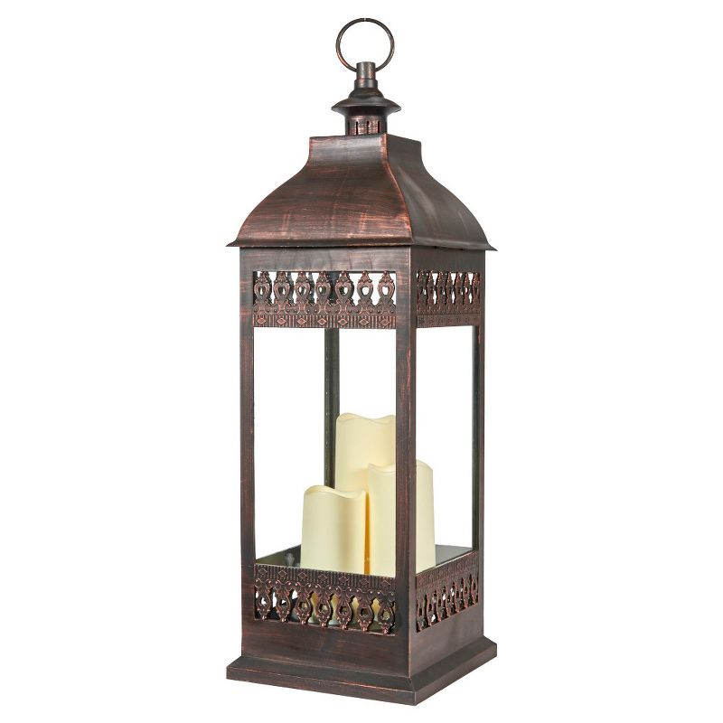 Smart Living San Nicola 28" Triple LED Candle - Brown