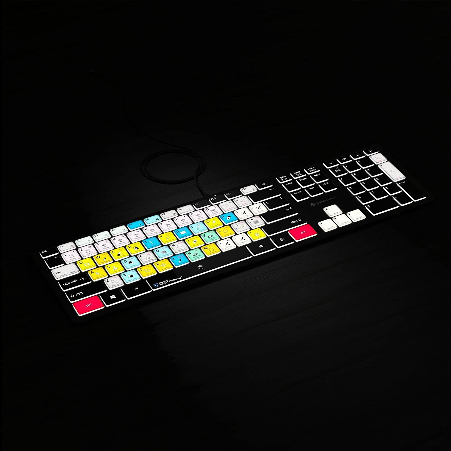Photoshop Keyboard - Shortcut Backlit Shortcut Keyboard for Windows PC