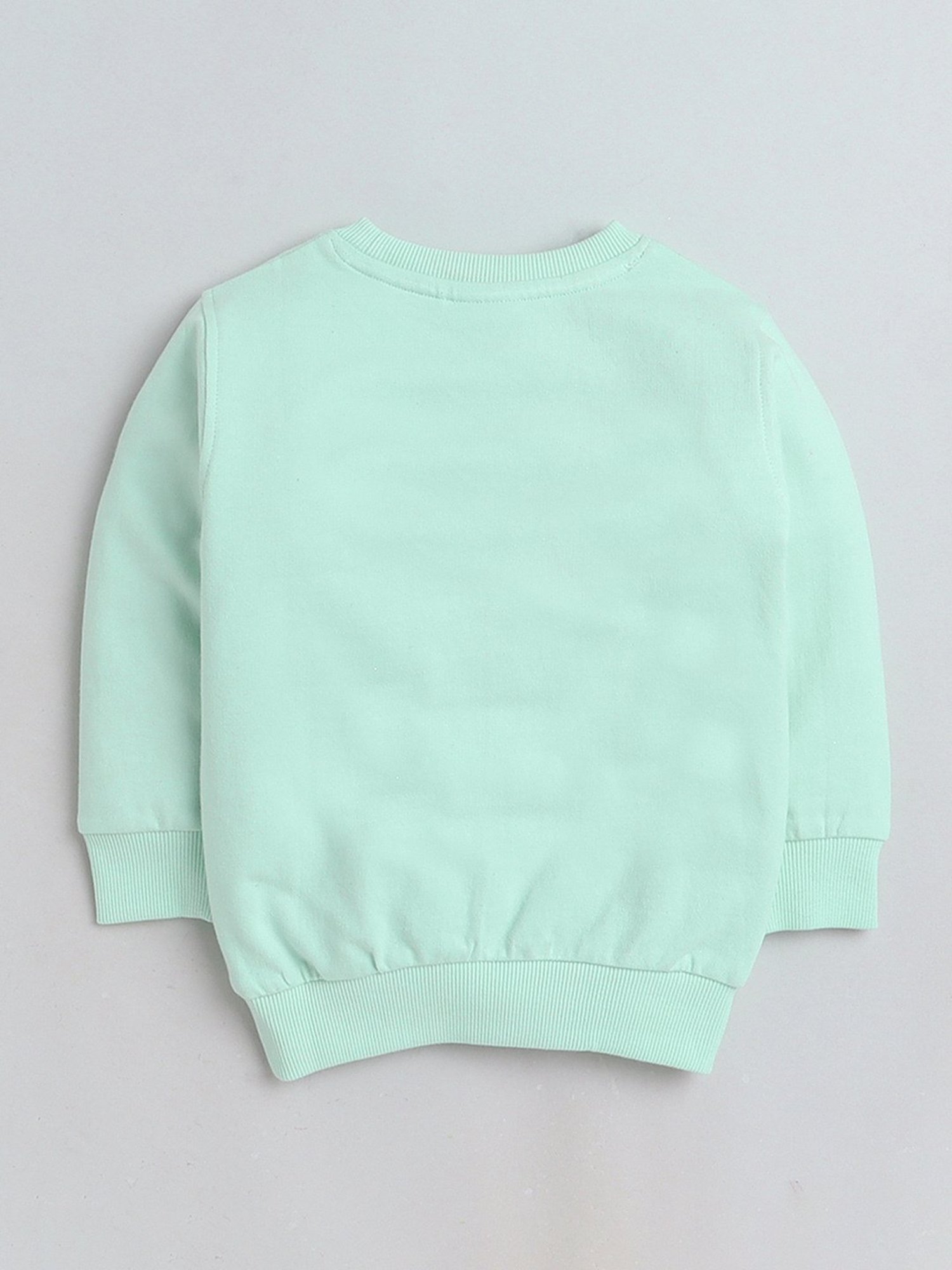 Bumzee Kids Mint Green Graphic Print Full Sleeves Sweatshirt
