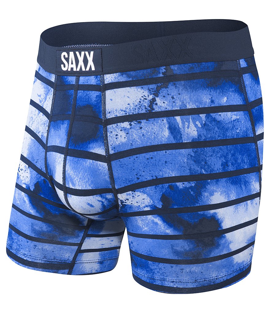 Saxx Vibe Navy Tie Dye Stripe Boxer Briefs