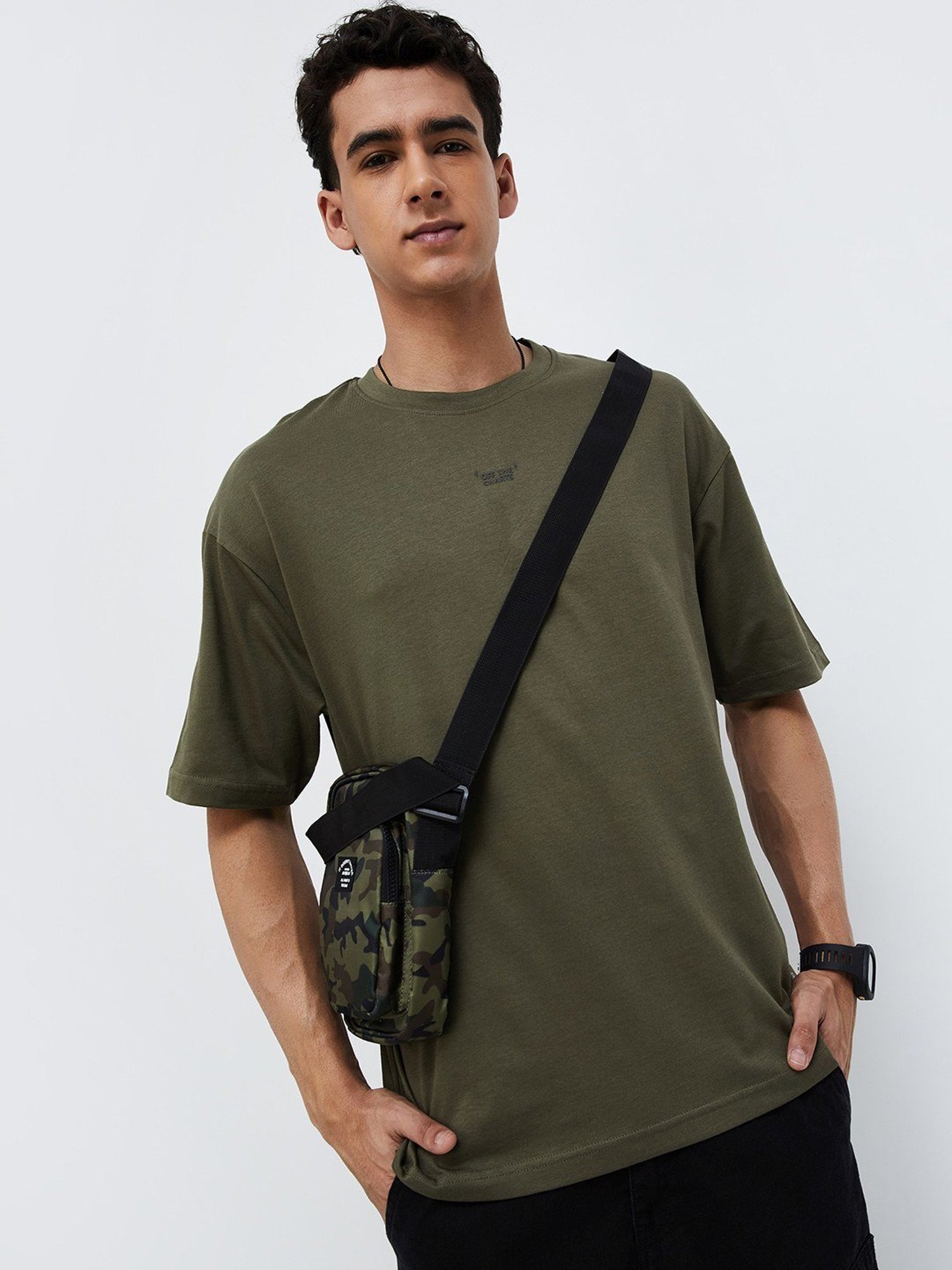 Forca Olive Cotton Regular Fit T-Shirt