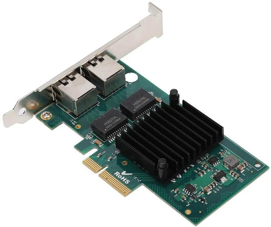 Tosuny 10/100/1000Mbps Gigabit Ethernet PCI Express Network Card, Dual Port NIC Network Interface Card for Win 7/8/8.1/10/ Server 2012/2008/2016