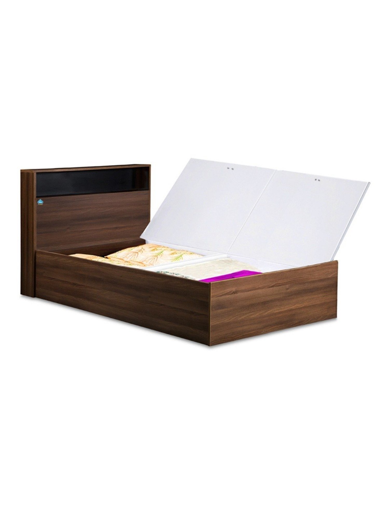 Delite Kom Urban Acacia Dark Engineered Wood Single Box Bed