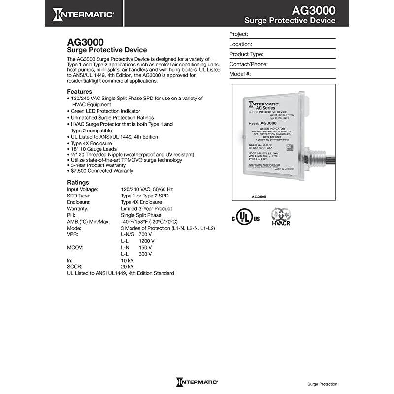 AG3000 120240 VAC Universal HVAC Surge Protective Device Color