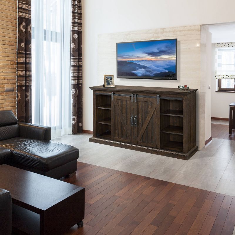 60" Langdon Infrared Media Fireplace Rustic Brown - Muskoka