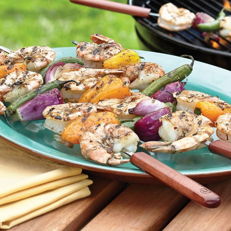 20"4pk Rosewood Stainless Steel Skewers - Outset