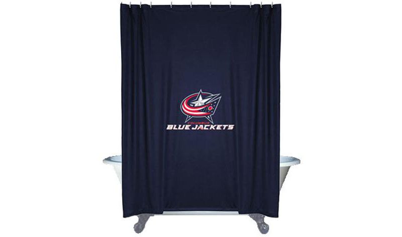 NHL Hockey Locker Room Shower Curtain - Columbus Blue Jackets..