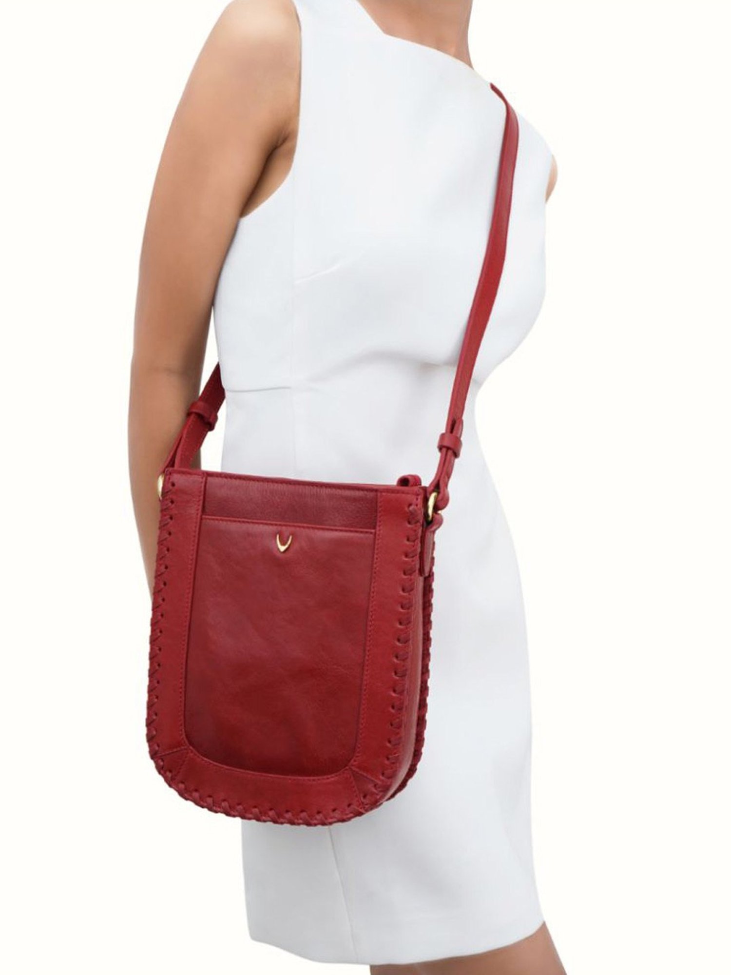 Hidesign Wabi Sabi Red Solid Medium Sling Handbag