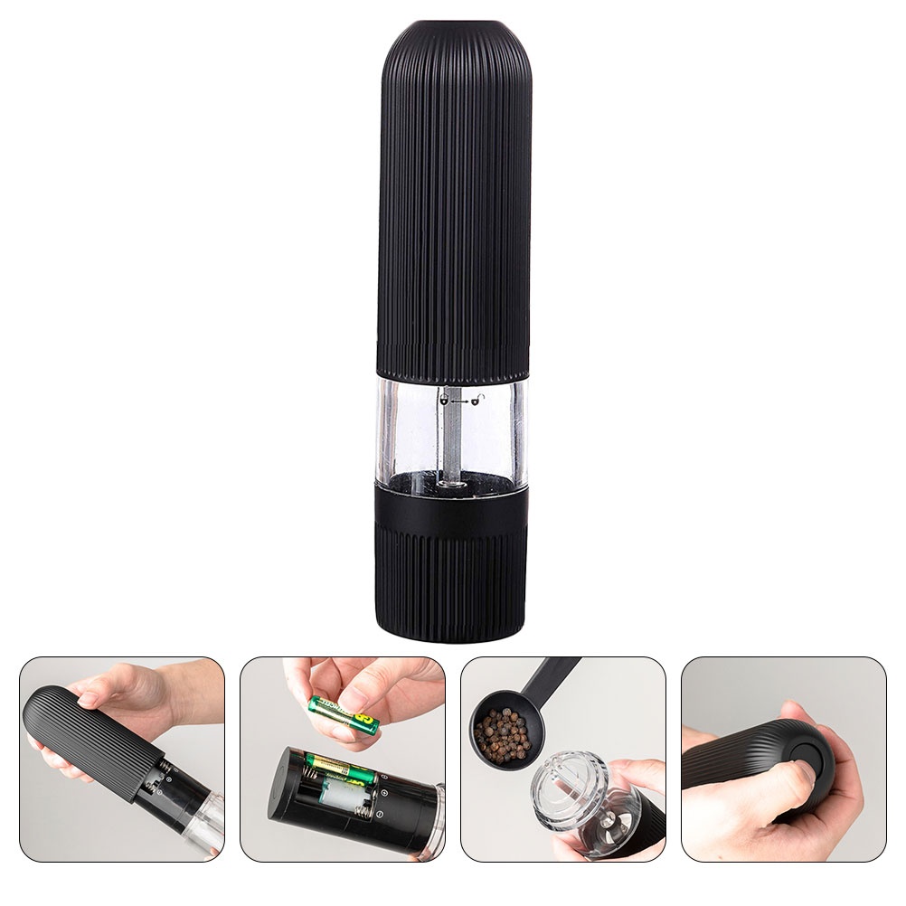 1 Pc Portable Coffee Mill Dust-proof Pepper Grinder without Battery (Black)