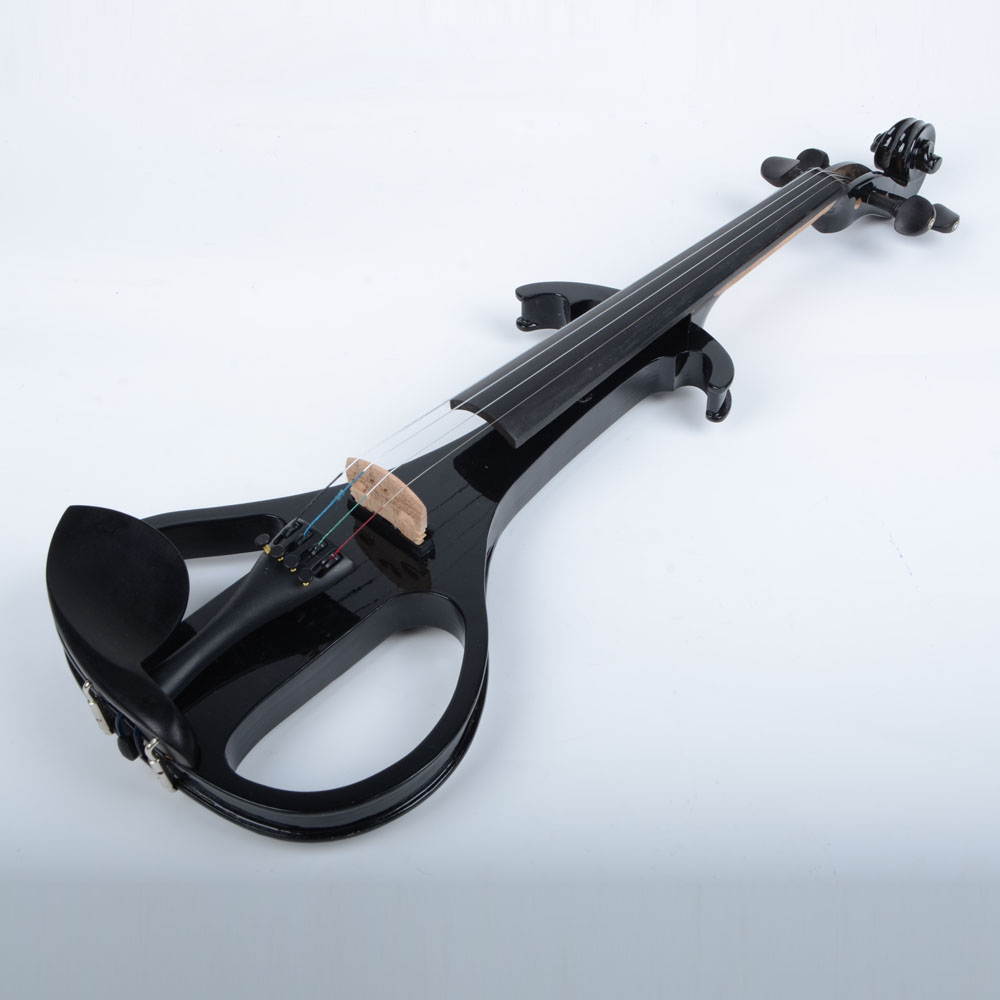 4/4 Electric Silent Violin Case Bow Rosin Headphone V-004 Black