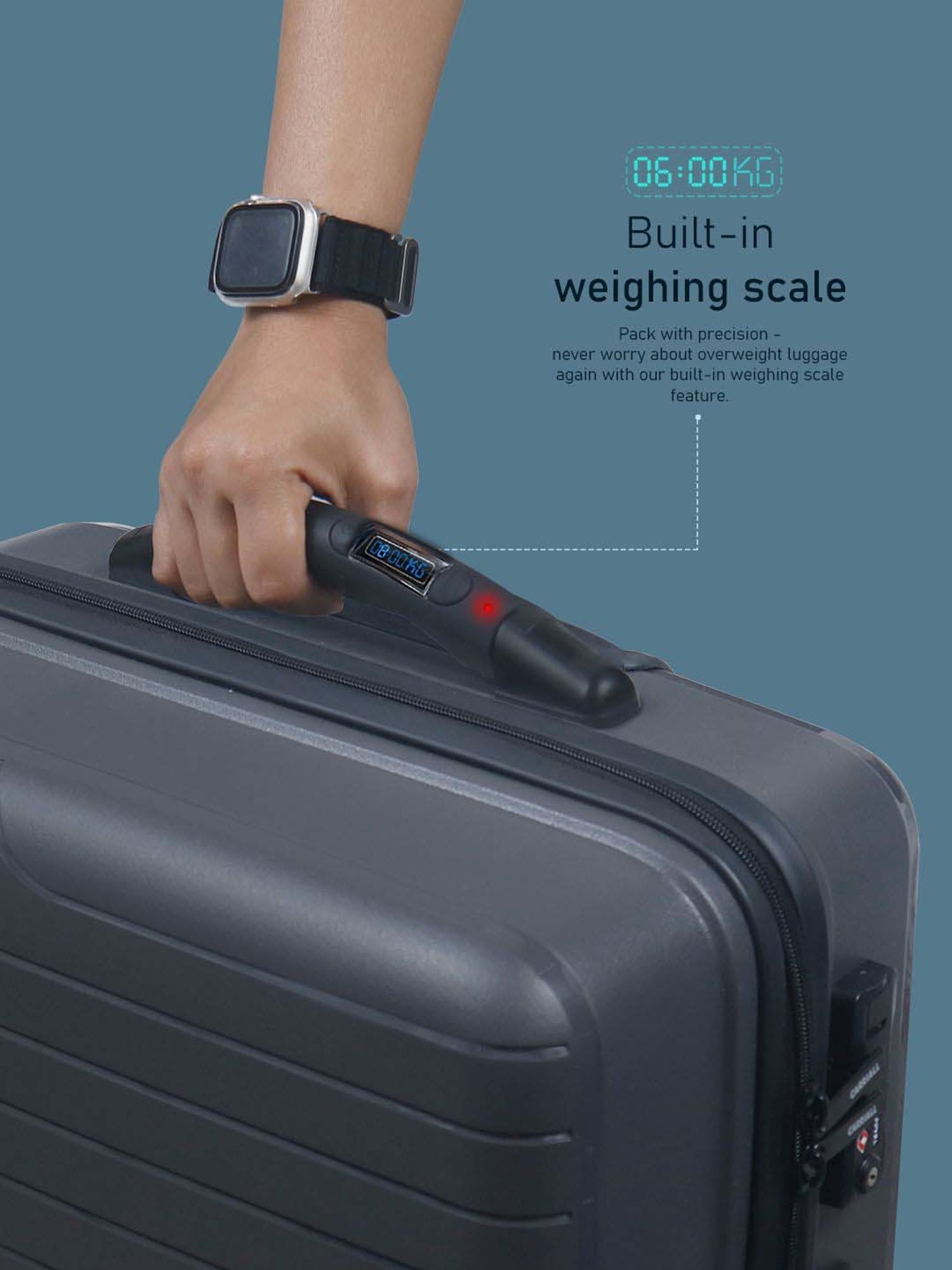 Carriall Groove Grey Striped Hard Trolley Bag Pack of 3 - 55cms, 65cms & 75cms