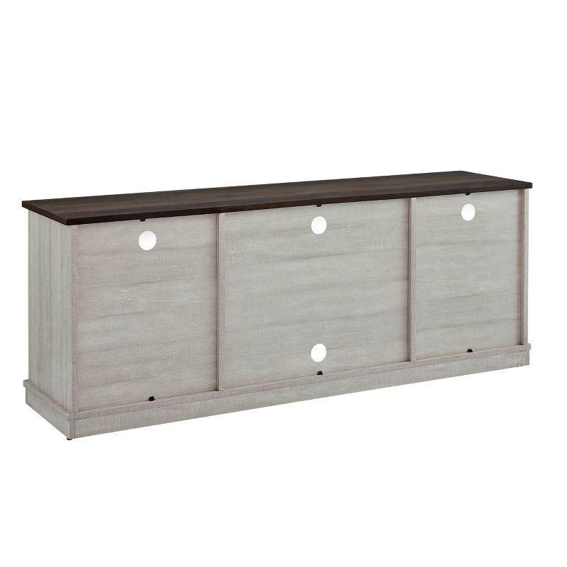 58" Dark Drift Wood Desktop TV Stand for TVs up to 64" Off White - Home Essentials