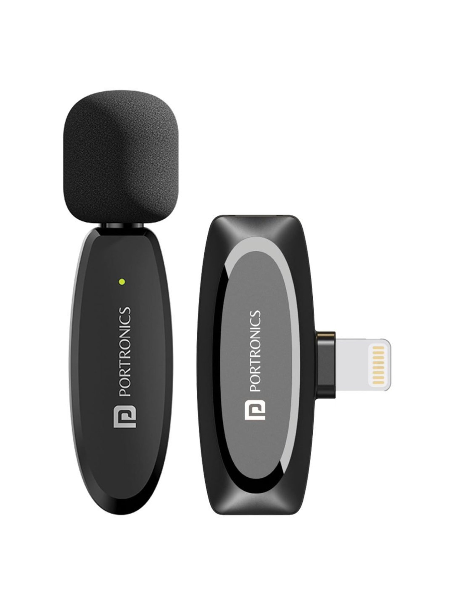 Portronics Dash 7 Omnidirectional 8 Pin Wireless Microphone with Noise Cancellation (Black)