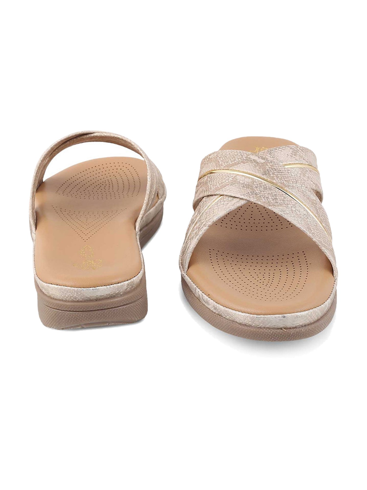 Tresmode Women's Golden Cross Strap Sandals