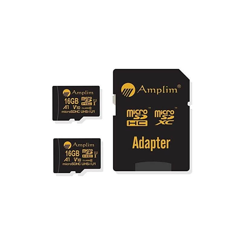 2Pack 16GB Micro SD Card Plus Adapter 16 GB MicroSD Memory Card 100MBs 667X V10 A1 U1 Class 10 UHSI 16G MicroSDHC TF Card for Cell Phones Fire Dashcam Camera GoPro DJI Nintendo