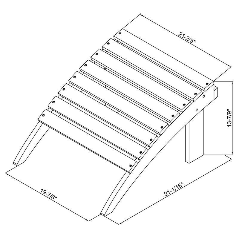 Adirondack Ottoman - Blue - Linon