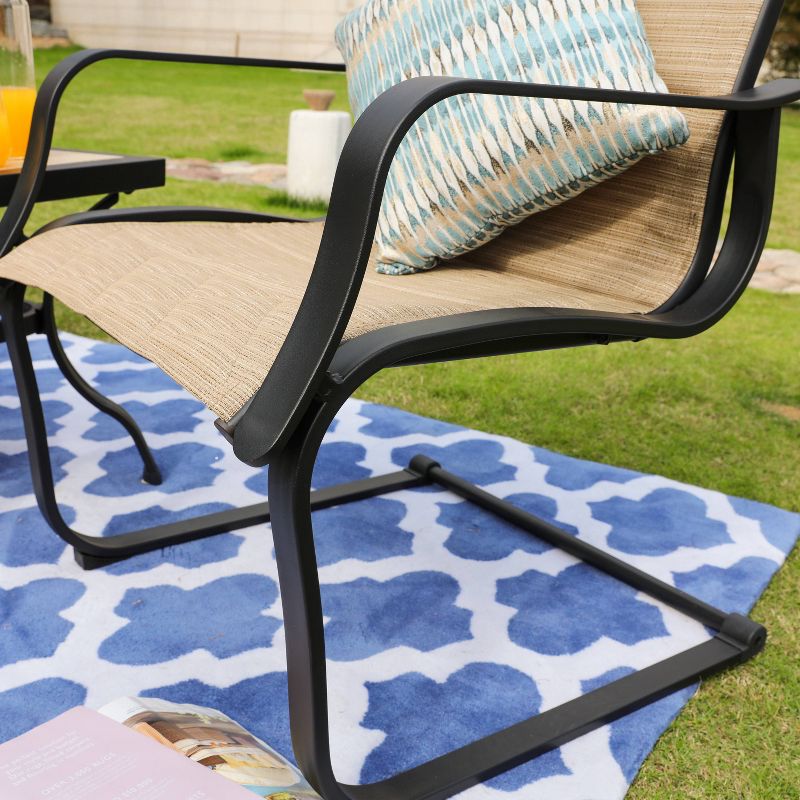 3pc Steel Patio Seating Sets Cream - Lokatse