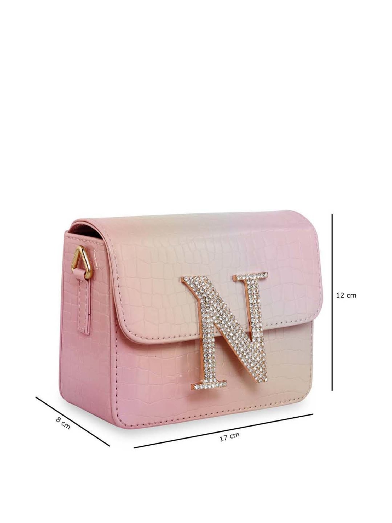 Esbeda Pink Textured Small Sling Handbag