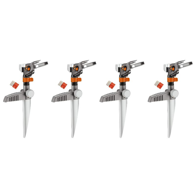 Gardena 8136 5,200 Sq Foot Pulsating Vertical Lawn and Garden Sprinkler on Spike (4 Pack)