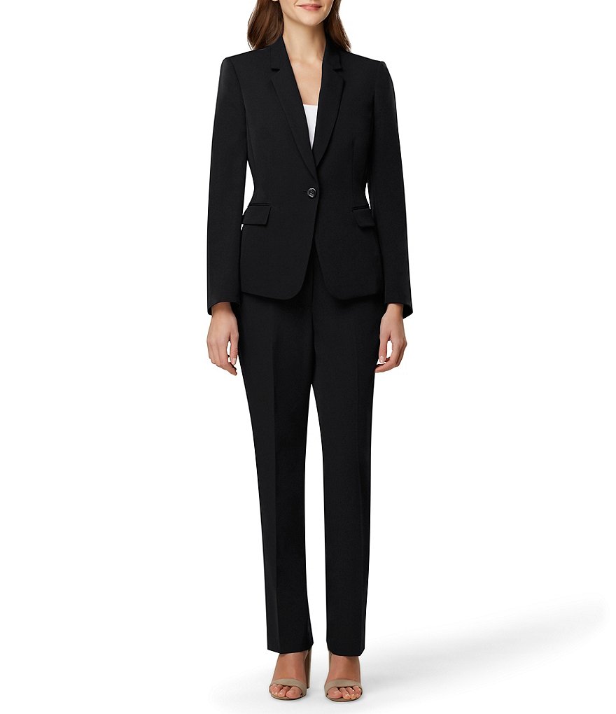 Tahari ASL Single Button Flap Pocket Jacket