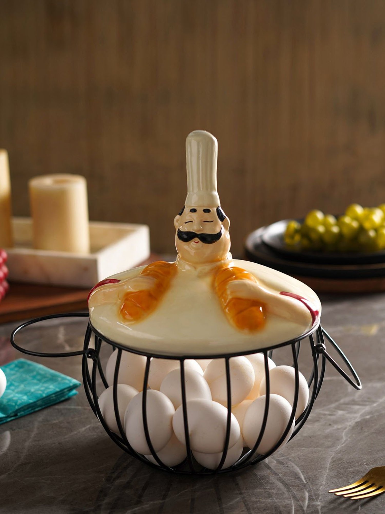 VarEesha Brown & Black Bamboo Multi-Purpose Basket - Set of 1