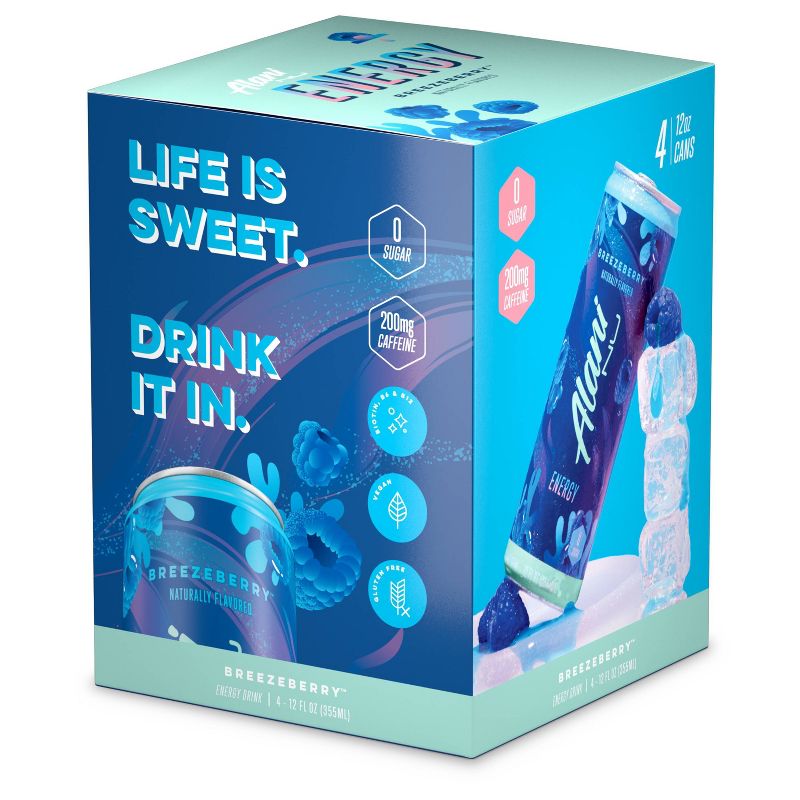 Alani Breezeberry Energy Drink - 12 fl oz can/4pk