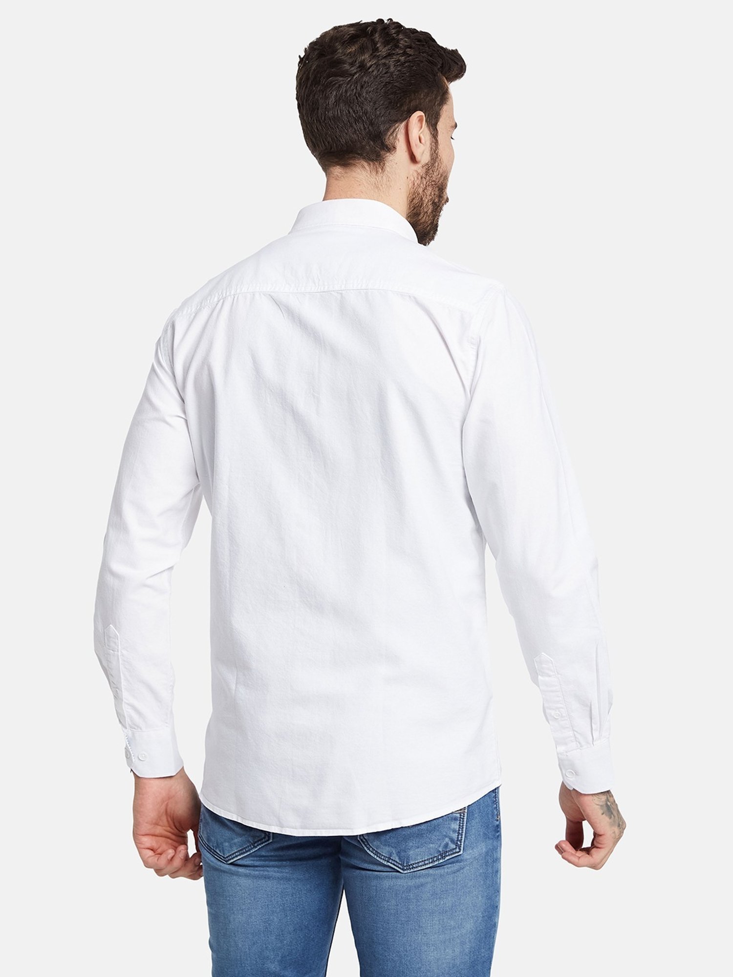 Mettle White Cotton Regular Fit Shirt
