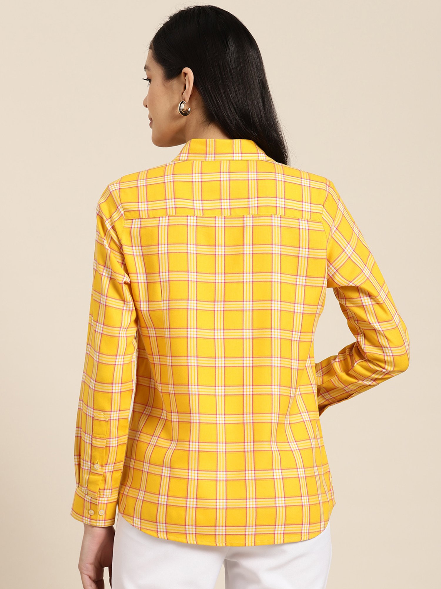 Hancock Yellow Cotton Checks Shirt