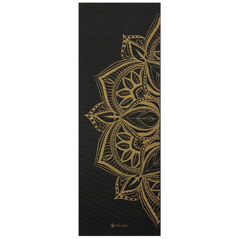 Gaiam Metallic Bronze Printed Yoga Mat - Black (6mm)