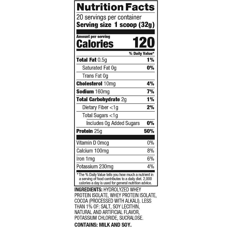 Dymatize 100% Whey Isolate ISO100 Hydrolyzed Protein Powder - Gourmet Chocolate - 22.6oz