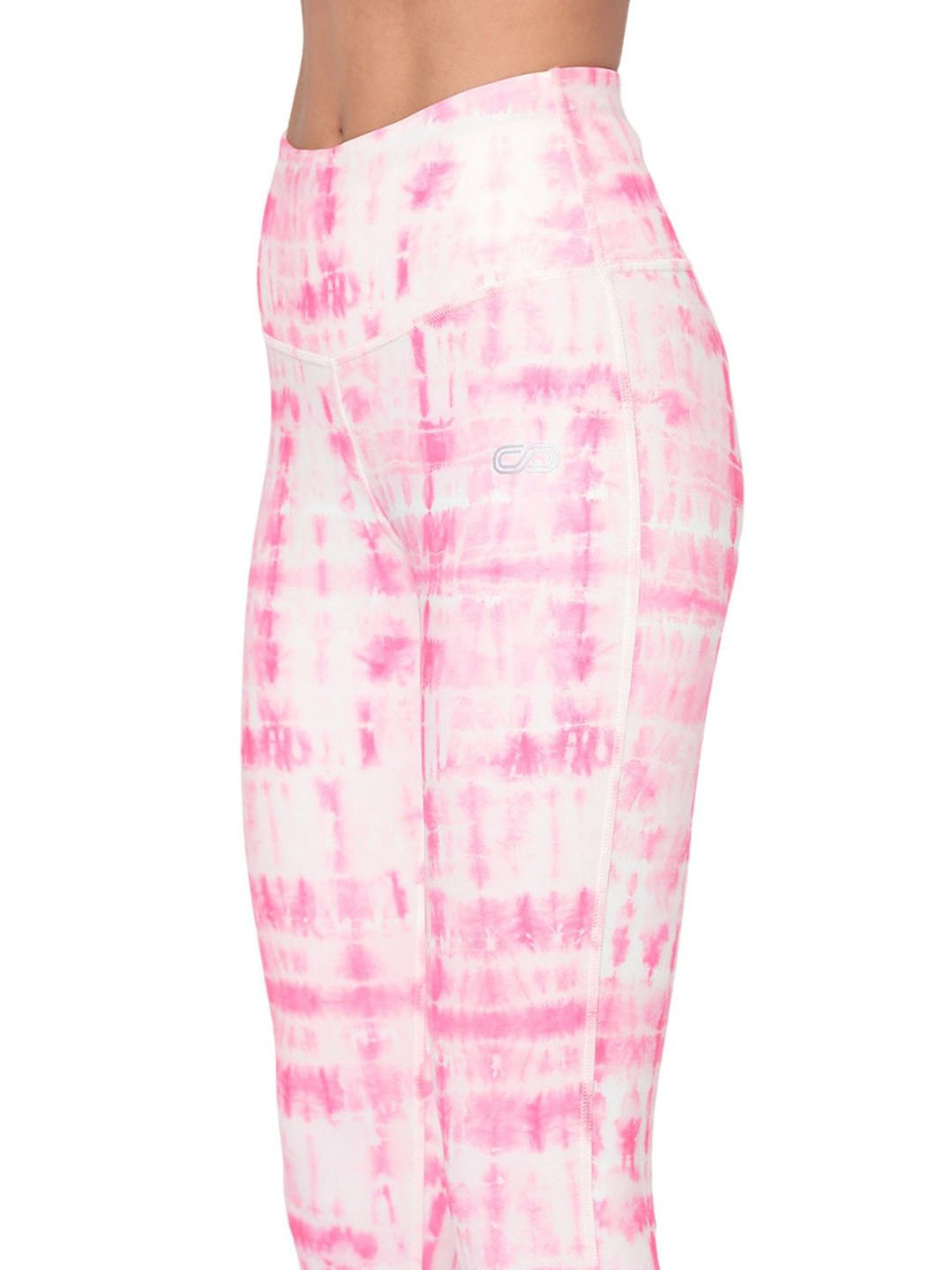 SILVERTRAQ White & Pink Tie - Dye Leggings