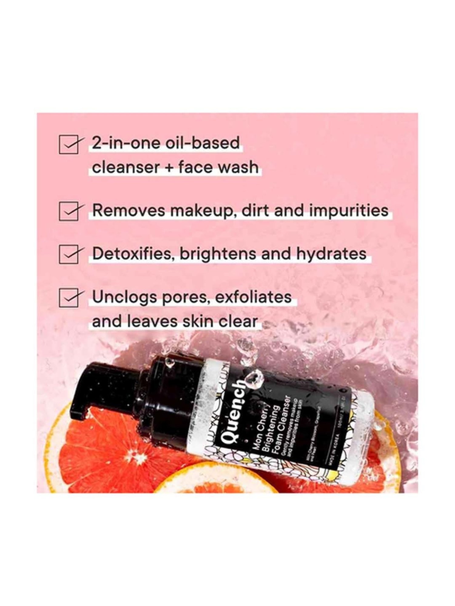 Quench Botanics Mon Cherry Brightening Foam Cleanser - 100 ml