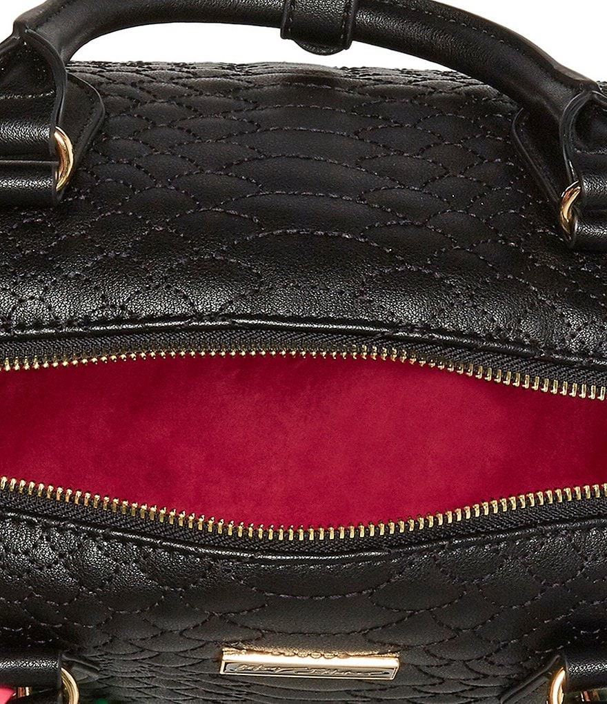 Betsey Johnson Resin Chain Cobra Quilted Satchel Bag